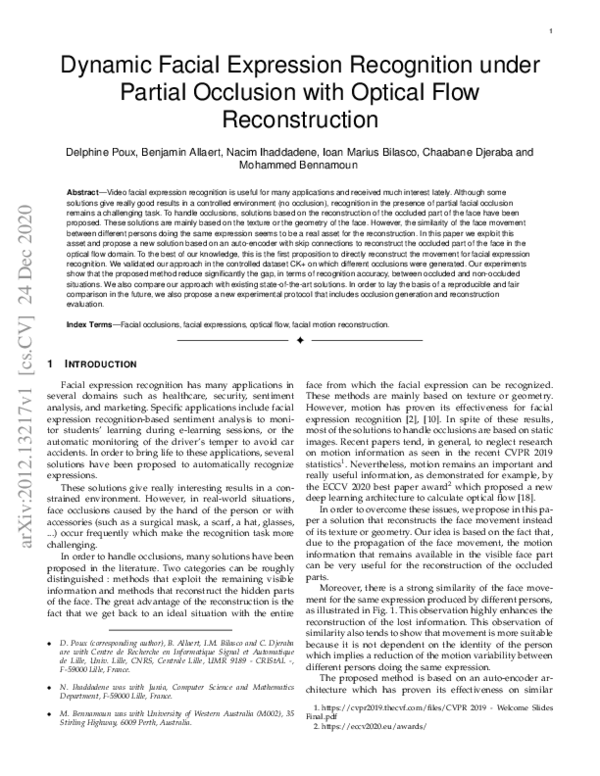 (PDF) Dynamic Facial Expression Recognition under Partial Occlusion ...