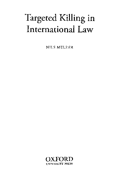 (PDF) Targeted Killing in International Law