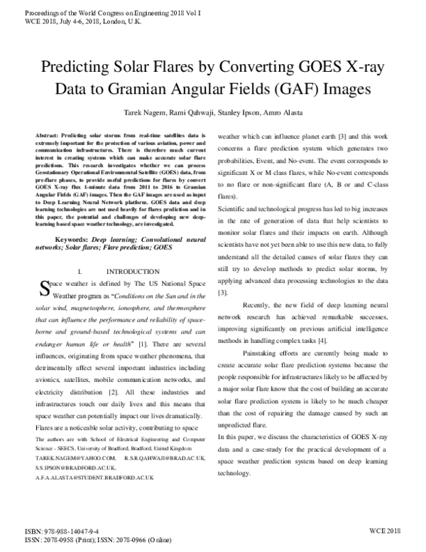 (PDF) Predicting Solar Flares by Converting GOES X-ray Data to Gramian ...