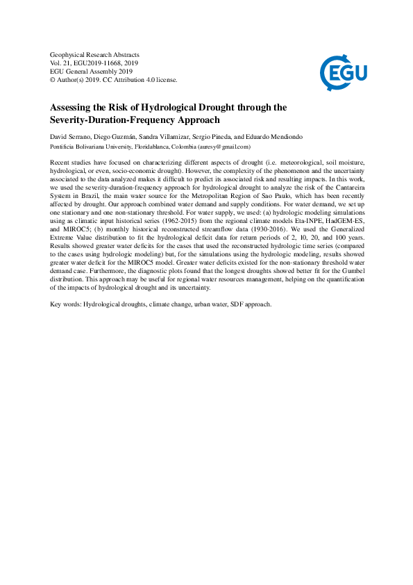 (PDF) Assessing the Risk of Hydrological Drought through the Severity ...