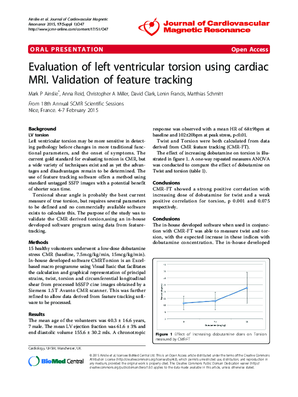 (PDF) Evaluation of left ventricular torsion using cardiac MRI ...