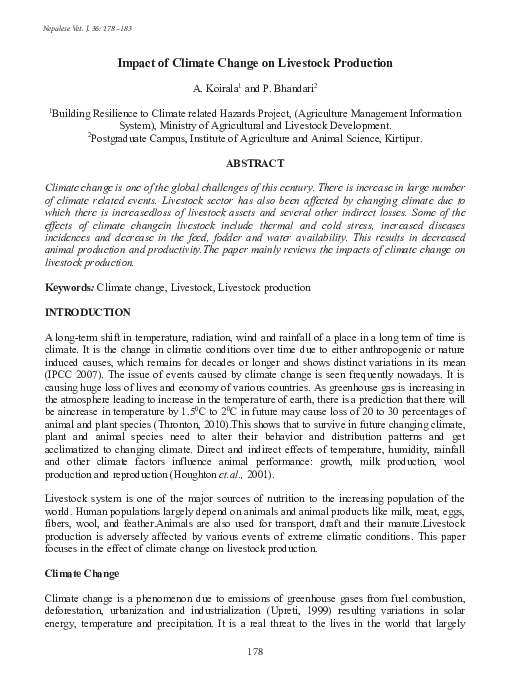 (PDF) Impact of Climate Change on Livestock Production