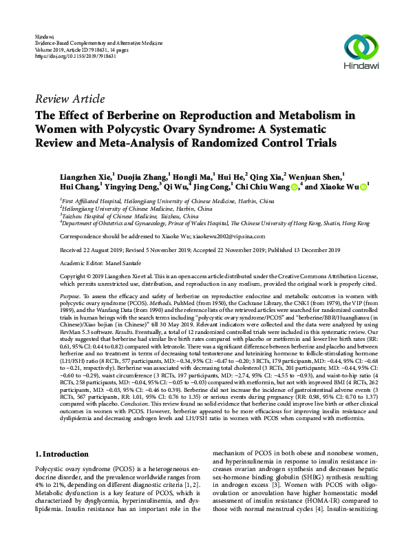 (PDF) The Effect of Berberine on Reproduction and Metabolism in Women ...