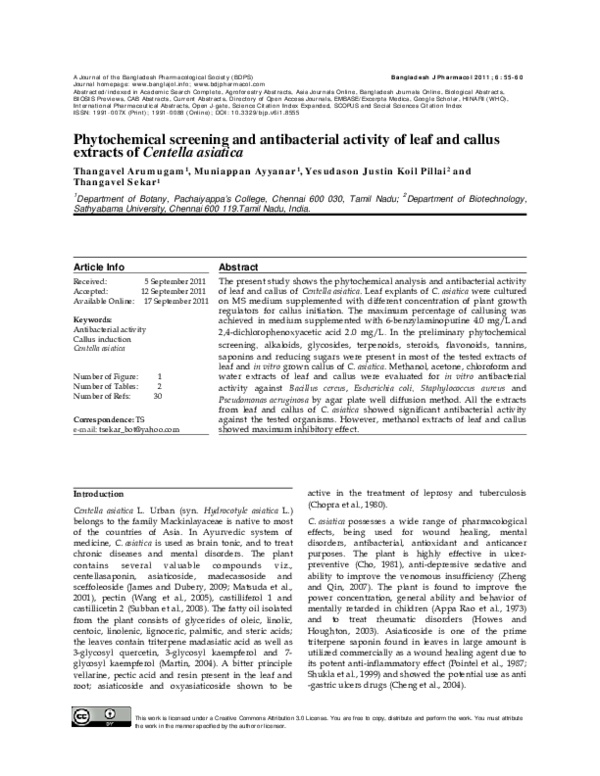 (PDF) Phytochemical screening and antibacterial activity of leaf and ...