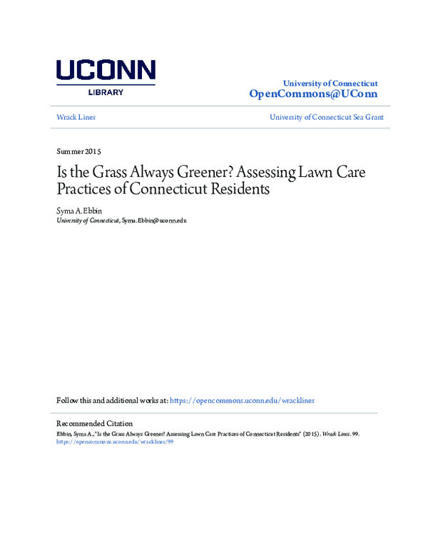 (PDF) Is the Grass Always Greener? Assessing Lawn Care