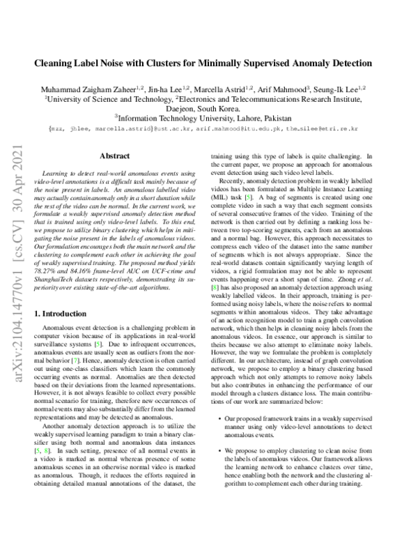 (PDF) Cleaning Label Noise with Clusters for Minimally Supervised ...