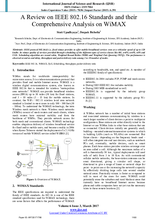 (PDF) A Review on IEEE 802 . 16 Standards and their Comprehensive ...