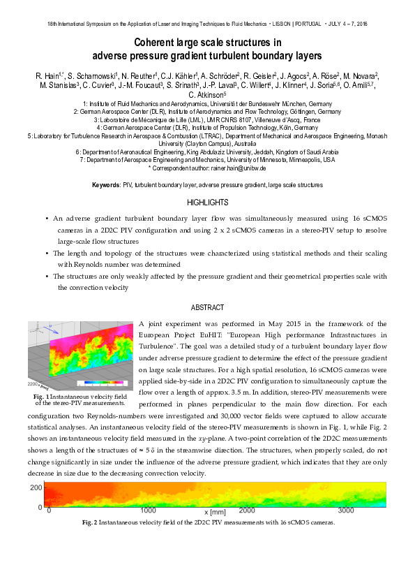 (PDF) Coherent large scale structures in adverse pressure gradient ...