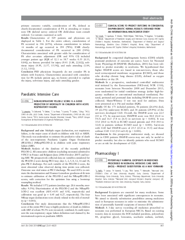 (PDF) O-097 Clinical Score To Predict Outcome In Congenital ...