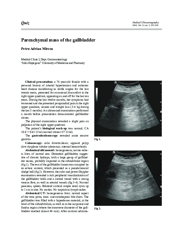 (PDF) Parenchymal mass of the gallbladder