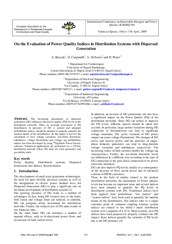 (PDF) On the evaluation of power quality indices in distribution ...
