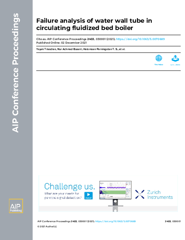 (PDF) Failure analysis of water wall tube in circulating fluidized bed