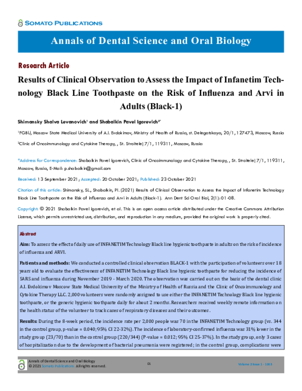 (PDF) Results of Clinical Observation to Assess the Impact of Infanetim ...