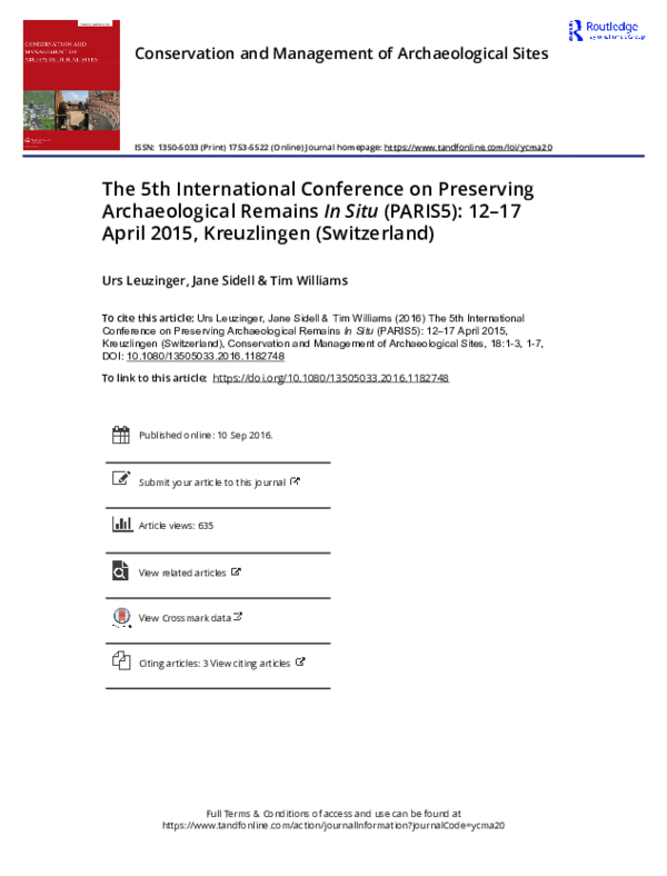 (PDF) The 5th International Conference on Preserving Archaeological ...