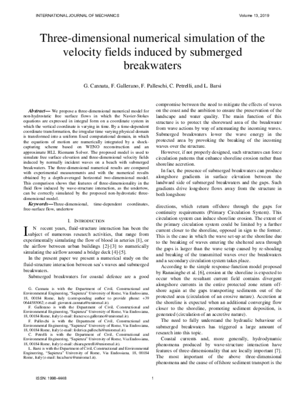 (PDF) Three-dimensional numerical simulation of the velocity fields ...