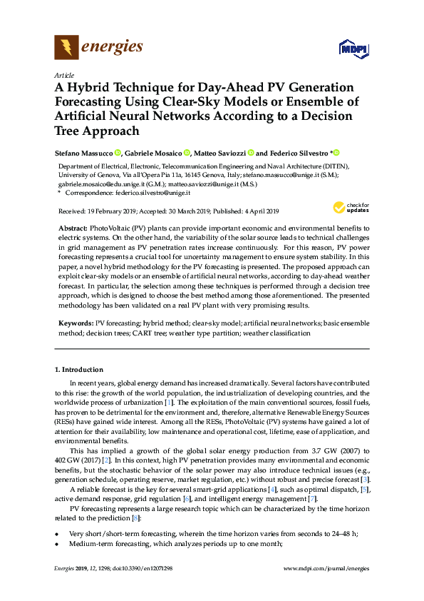 (PDF) A Hybrid Technique for Day-Ahead PV Generation Forecasting Using ...