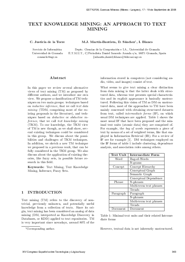 (PDF) Text Knowledge Mining: An Approach to Text Mining