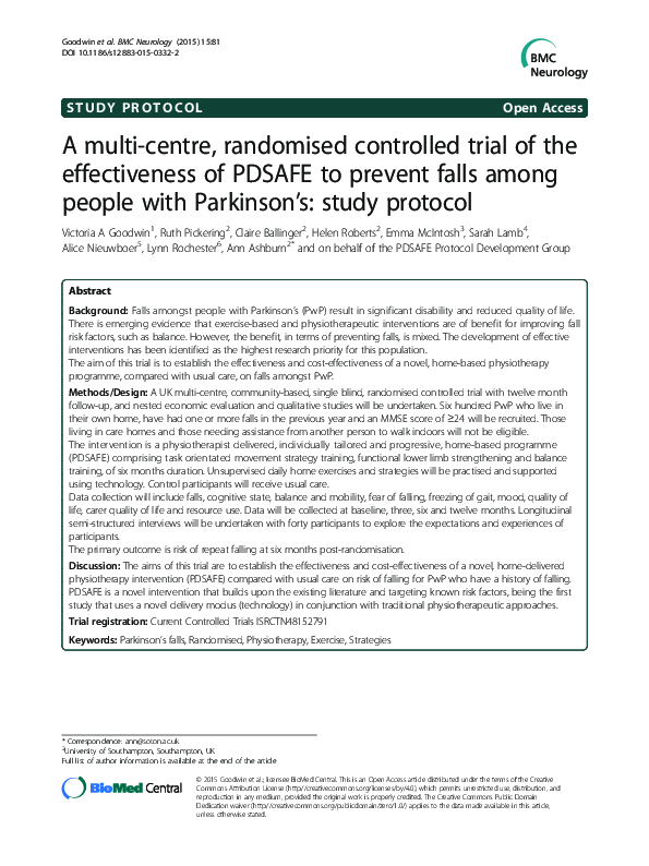 (PDF) A multi-centre, randomised controlled trial of the effectiveness ...