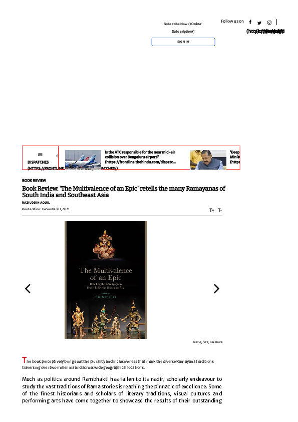 (PDF) Raziuddin Aquil: Book Review: The Multivalence of an Epic retells ...