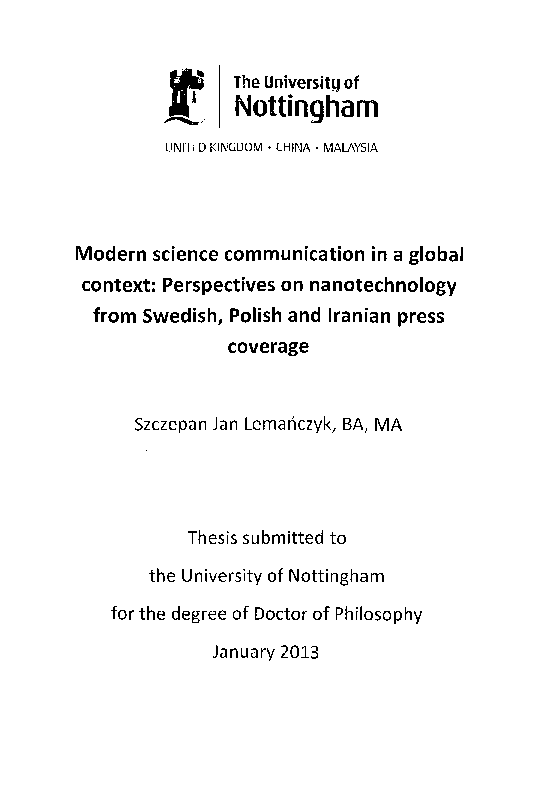 (PDF) Modern science communication in a global context: perspectives on ...