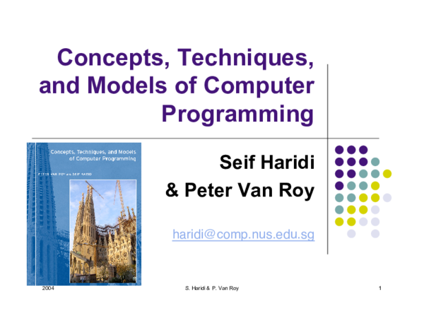 (PDF) Concepts, Techniques, and Models of Computer Programming