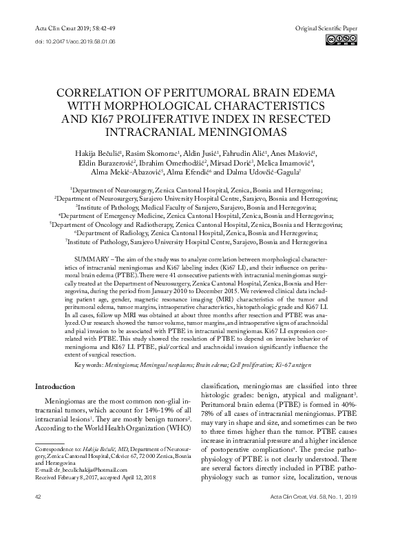 (PDF) Correlation of Peritumoral Brain Edema with Morphological ...