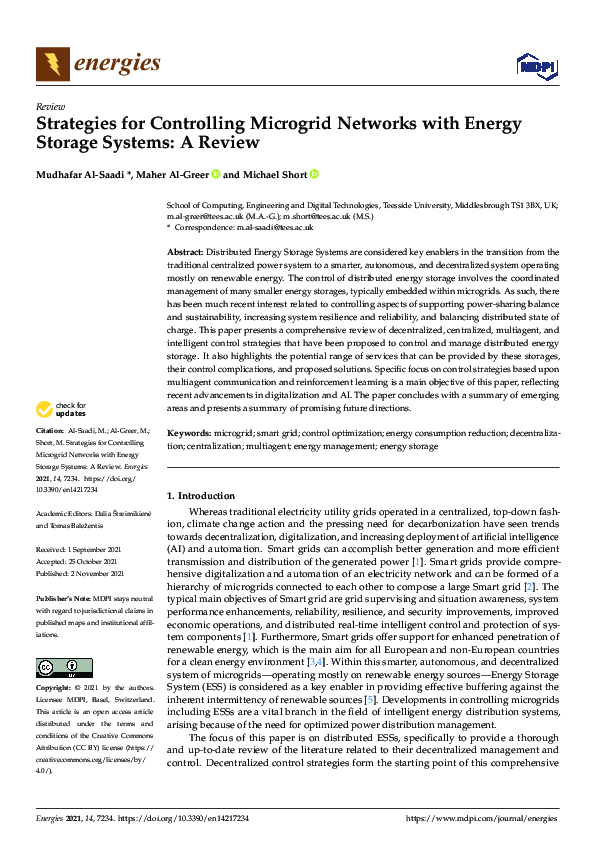 (PDF) Strategies for Controlling Microgrid Networks with Energy Storage ...