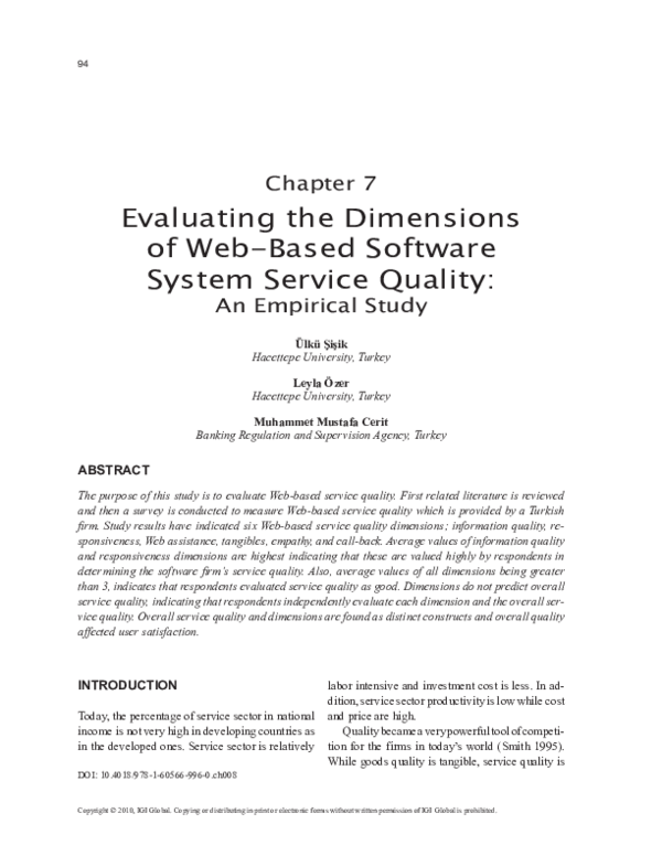 (PDF) Evaluating the Dimensions of Web-Based Software System Service ...