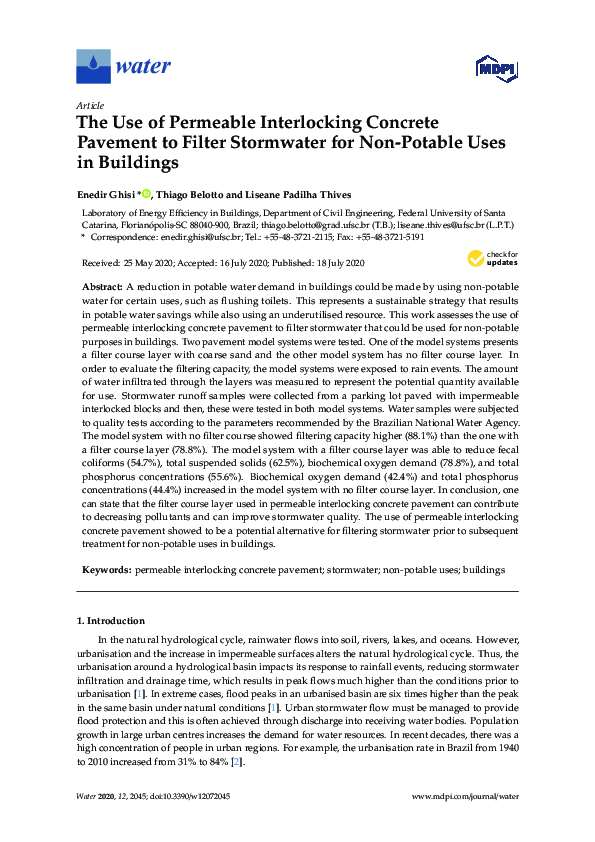 (PDF) The Use of Permeable Interlocking Concrete Pavement to Filter ...