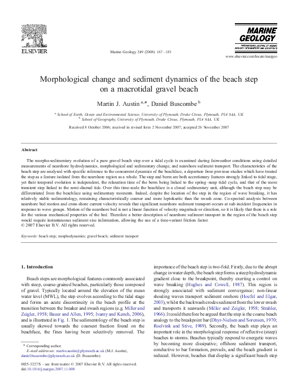 (PDF) Morphological change and sediment dynamics of the beach step on a ...