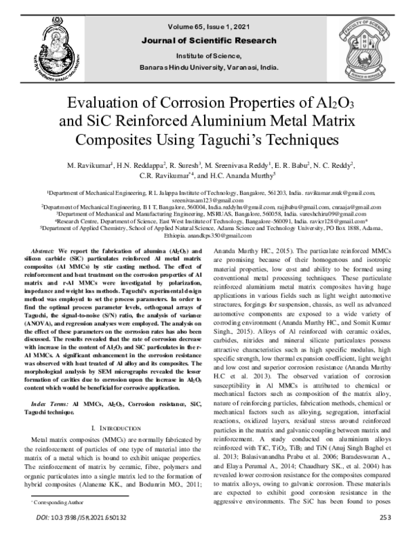 (PDF) Evaluation of Corrosion Properties of Al2O3 and SiC Reinforced ...