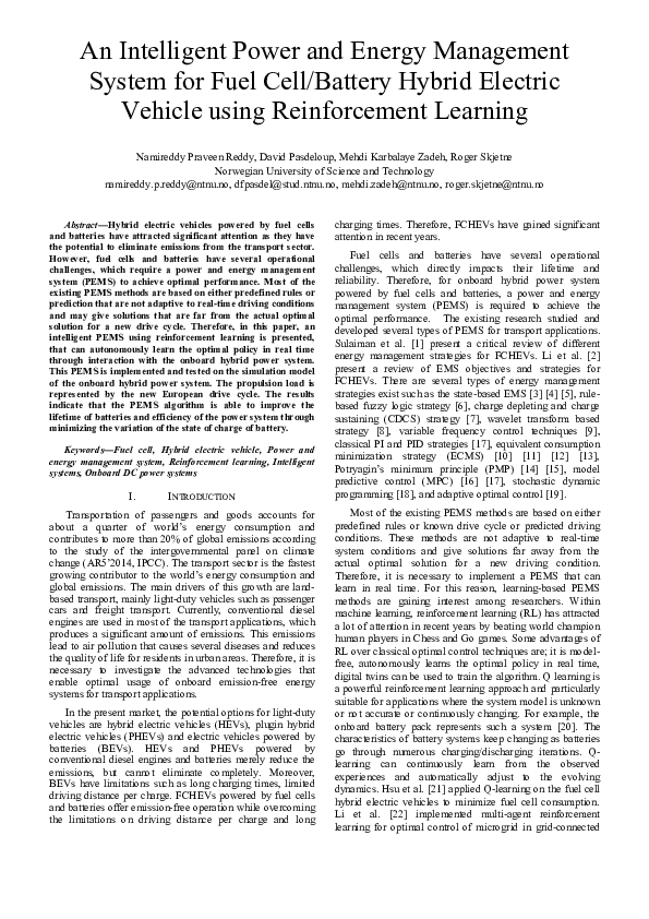 (PDF) An Intelligent Power and Energy Management System for Fuel Cell ...