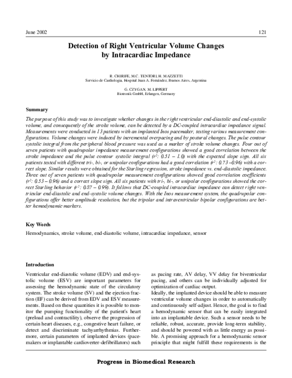 (PDF) Detection of Right Ventricular Volume Changes by Intracardiac ...