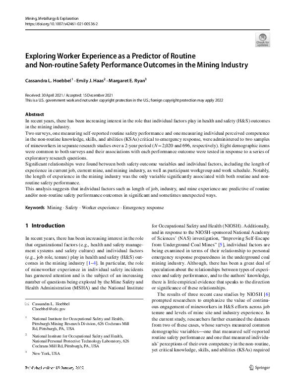 (PDF) Exploring Worker Experience as a Predictor of Routine and Non ...