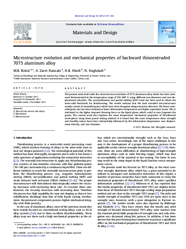(PDF) Microstructure evolution and mechanical properties of backward ...