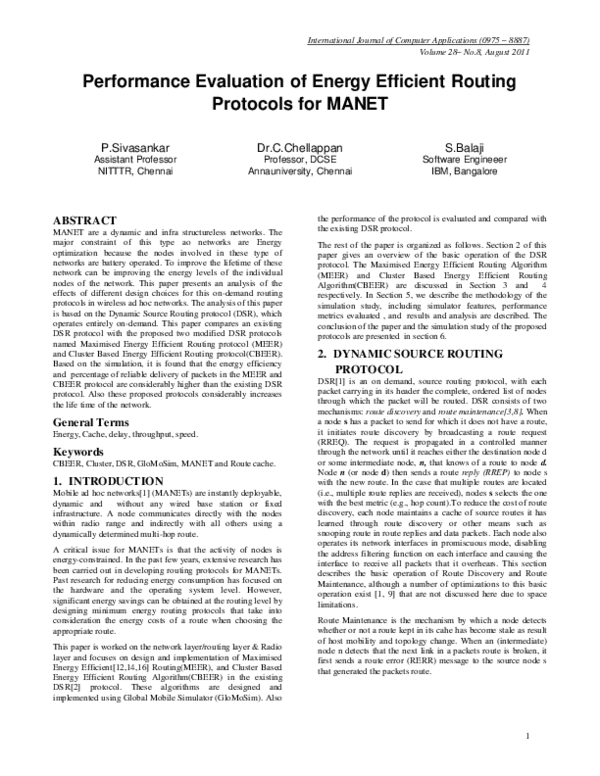 (PDF) Performance evaluation of energy efficient routing protocols in ...