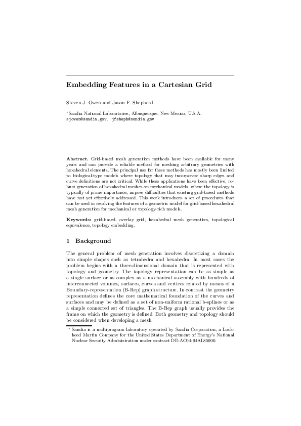 (PDF) Embedding features in a cartesian grid
