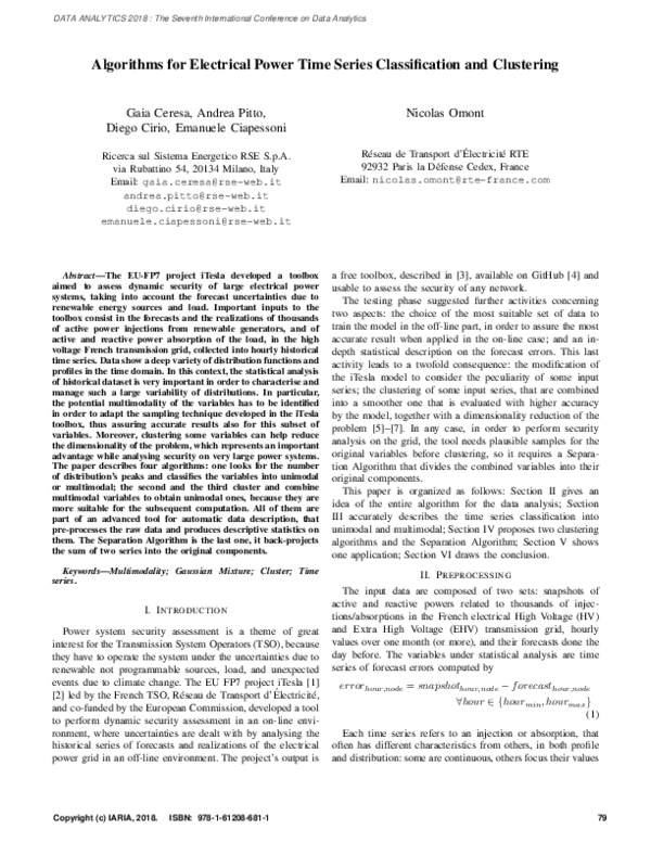 (PDF) Algorithms for Electrical Power Time Series Classification and ...