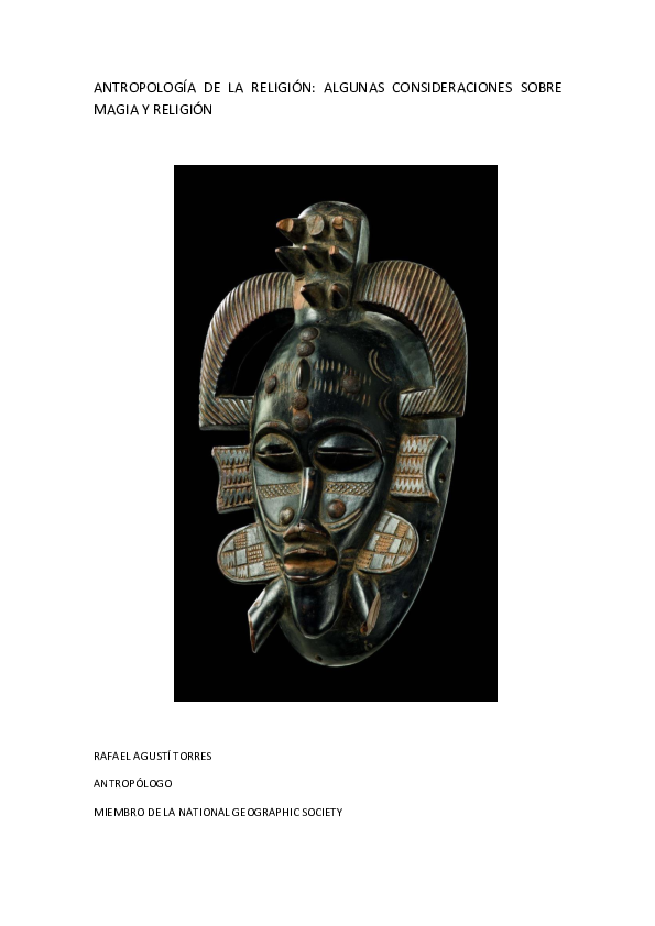 (PDF) ANTROPOLOGÍA DE LA RELIGIÓN ALGUNAS