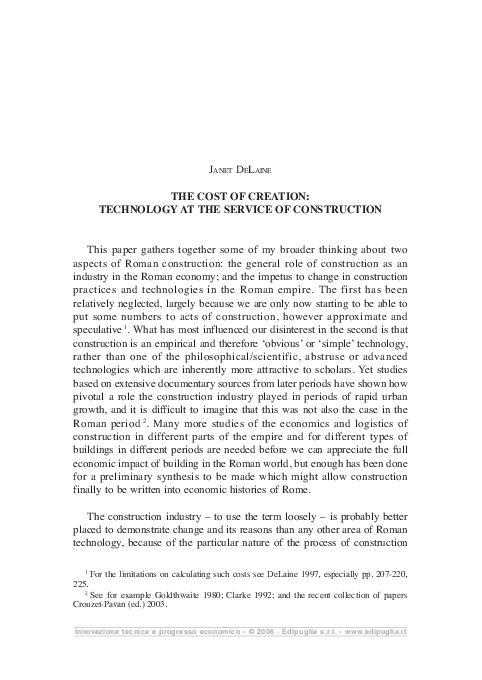 DeLaine 2007 Cost of Creation