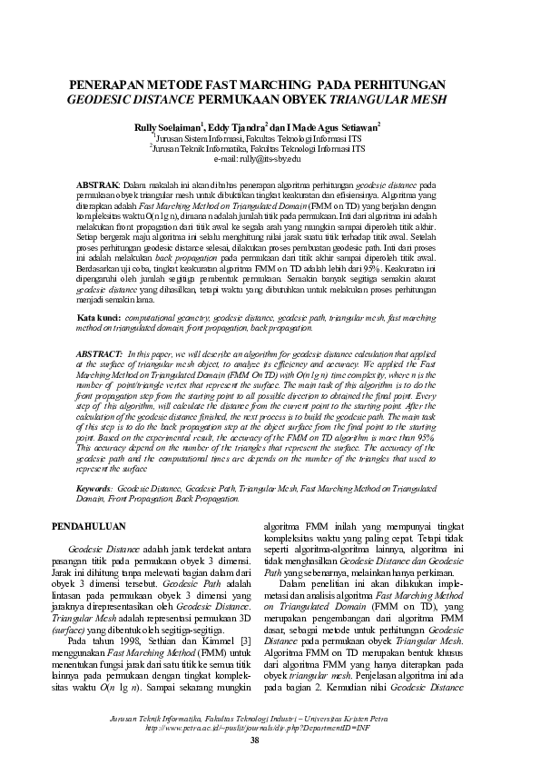 (PDF) Penerapan Metode Fast Marching Pada Perhitungan Geodesic Distance ...