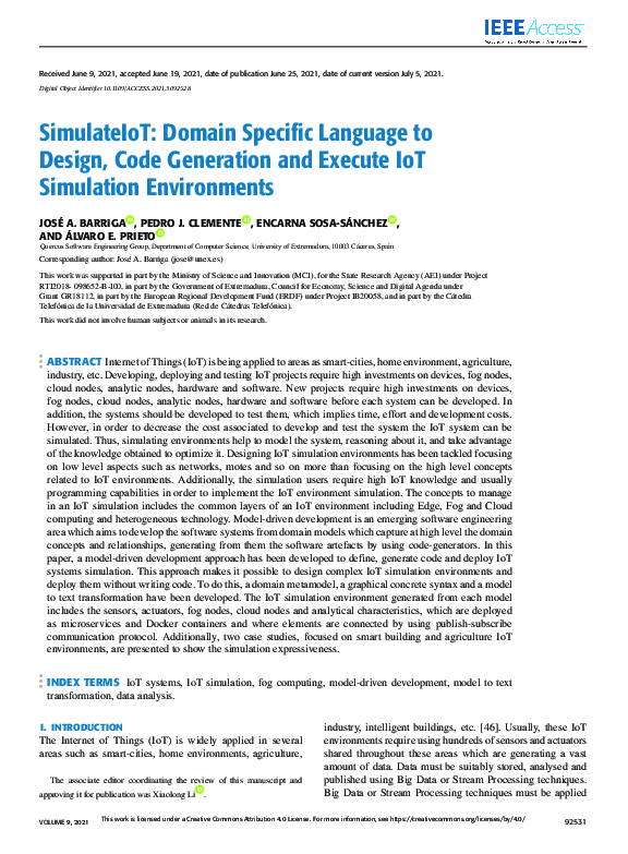 (PDF) SimulateIoT: Domain Specific Language to Design, Code Generation ...