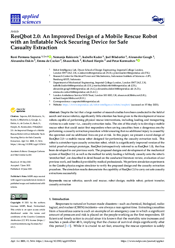 (PDF) ResQbot 2.0: An Improved Design of a Mobile Rescue Robot with an ...