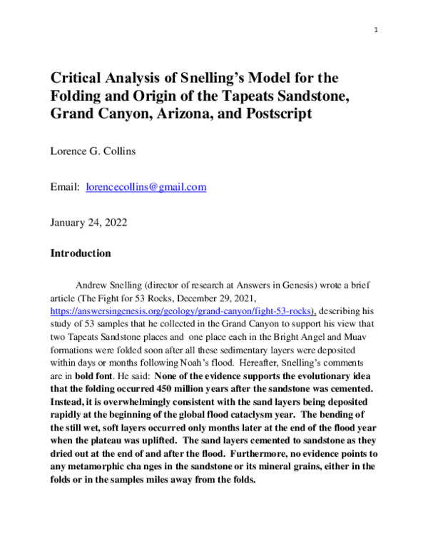 (PDF) Critical Analysis of Snelling's Model for the Folding and Origin ...