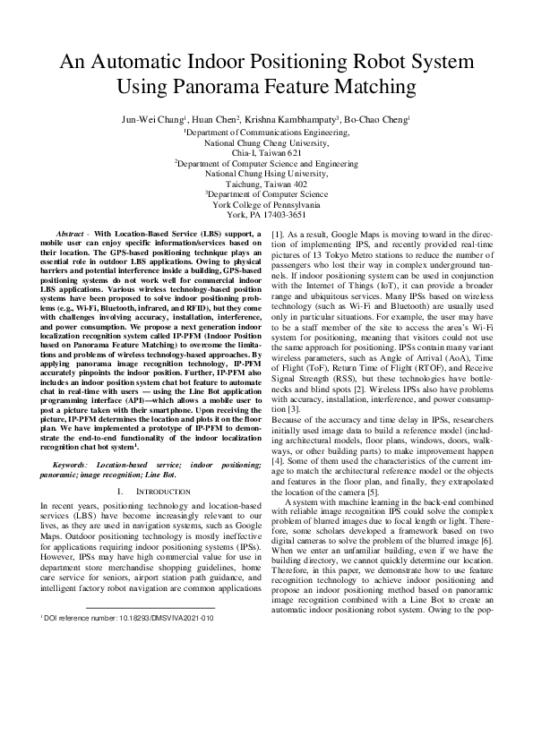 (PDF) An Automatic Indoor Positioning Robot System Using Panorama ...