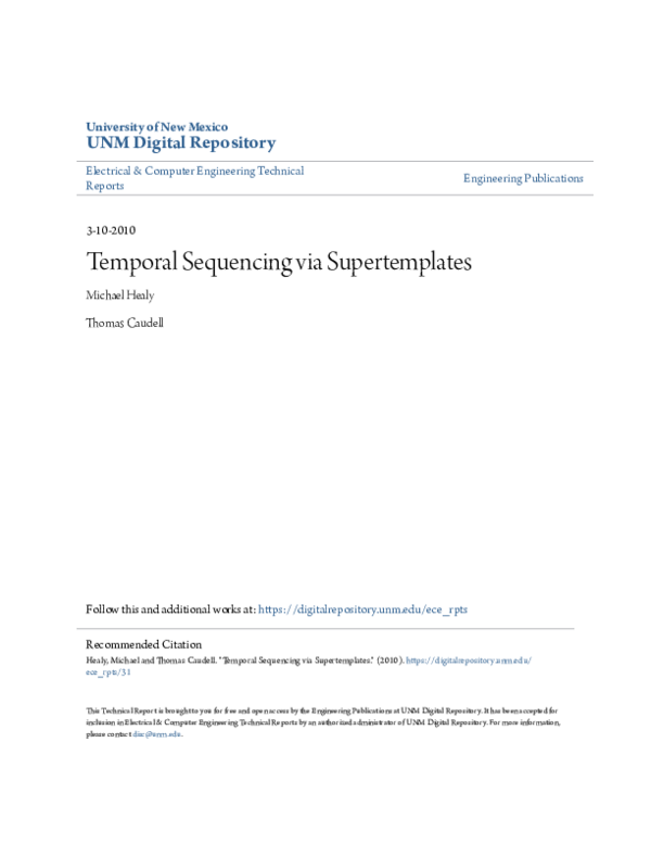 (PDF) Temporal Sequencing via Supertemplates