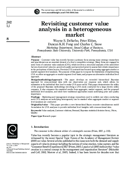 (PDF) Revisiting customer value analysis in a heterogeneous market