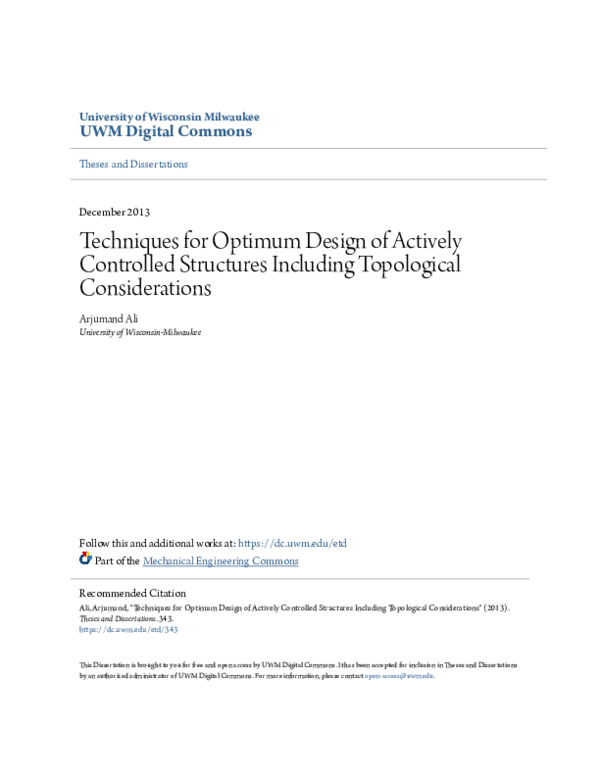 (PDF) Techniques for Optimum Design of Actively Controlled Structures ...