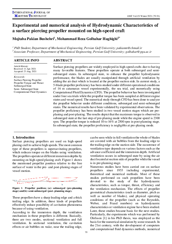 (PDF) Experimental and numerical analysis of Hydrodynamic ...