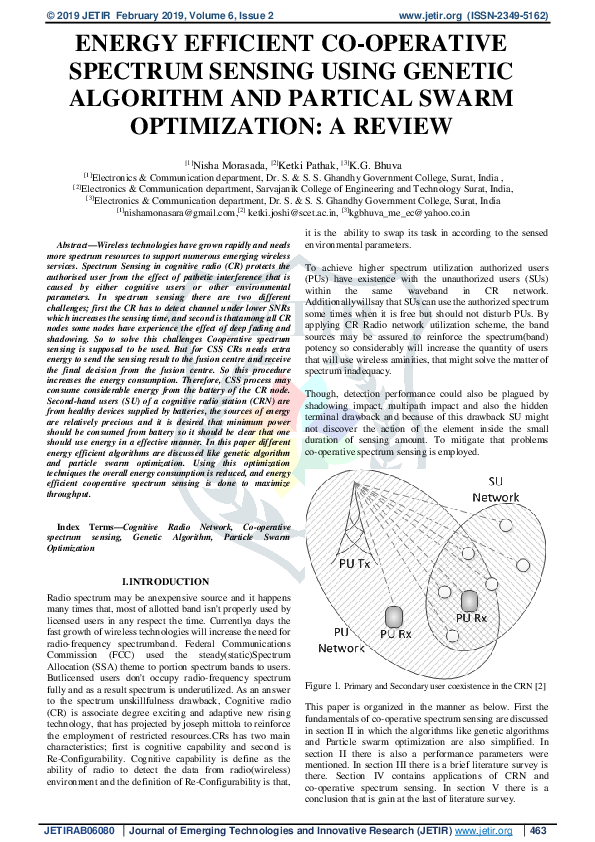 (PDF) Energy Efficient Co-Operative Spectrum Sensing Using Genetic ...